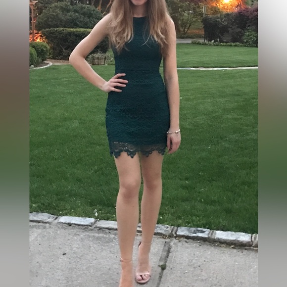 Hollister Green Blue Lace Halter Dress - Picture 2 of 4